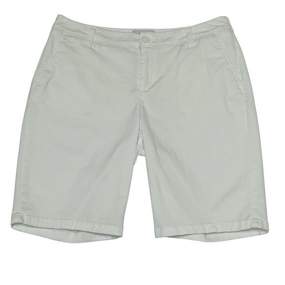 Liz Claiborne Flat Front Bermuda Shorts, White, Size 6 Petite - Picture 1 of 9